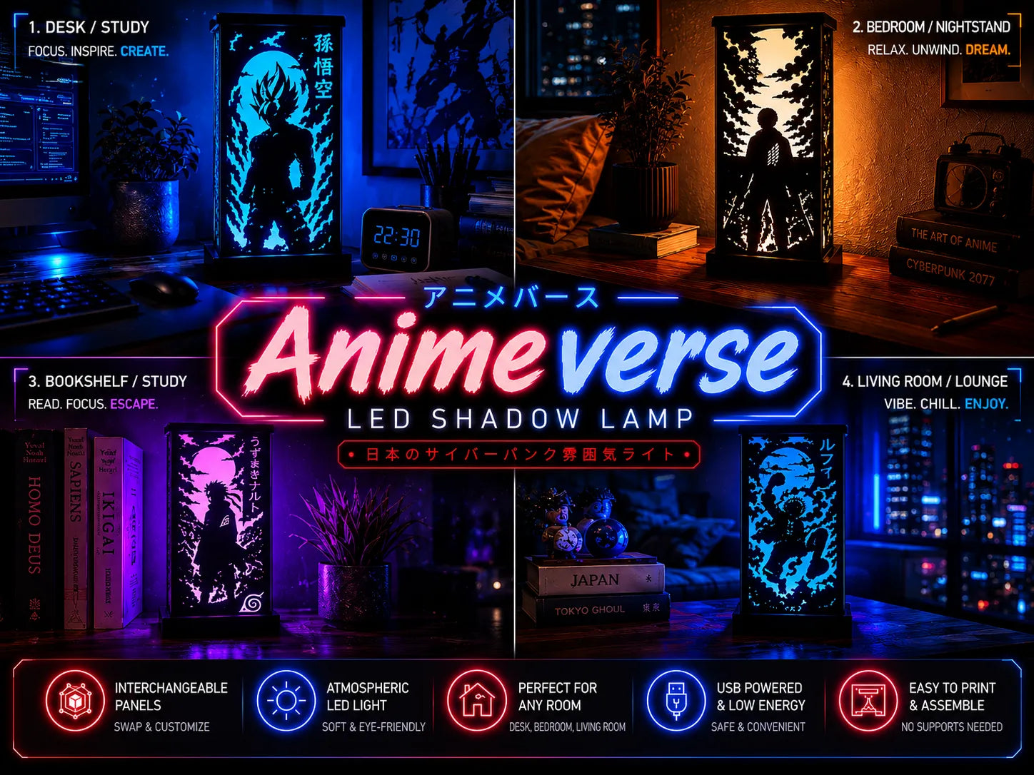 Led Shadow Lamp - Anime