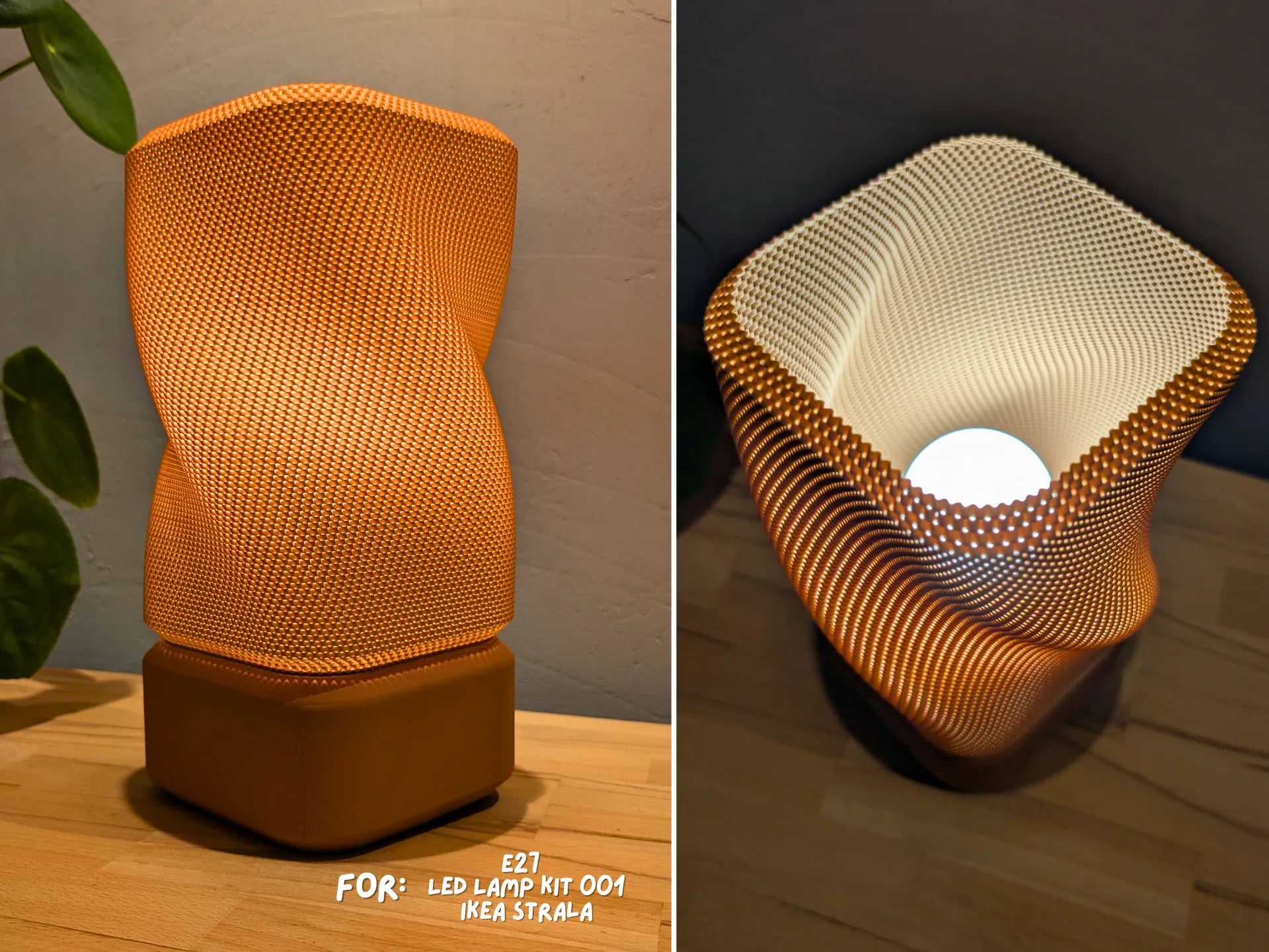 rectangular twisted lamp with basket structure