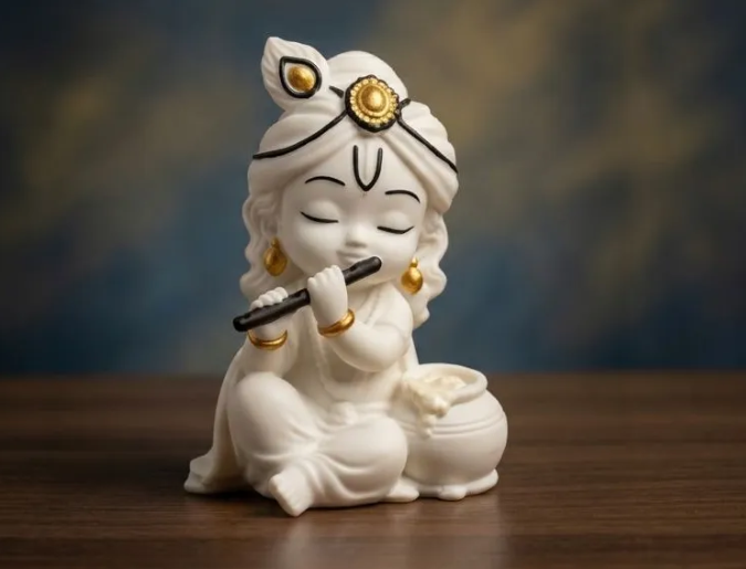 Little Krishna With Matki | 3D Printed Bal Krishna Idol