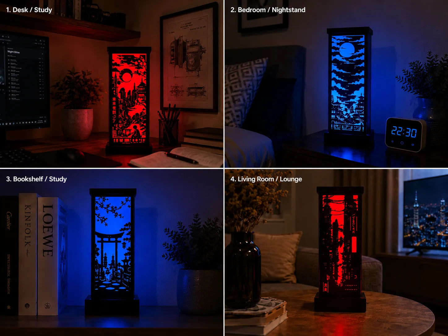 Neo Tokyo LED Shadow Lamp–Japanese Cyberpunk Light